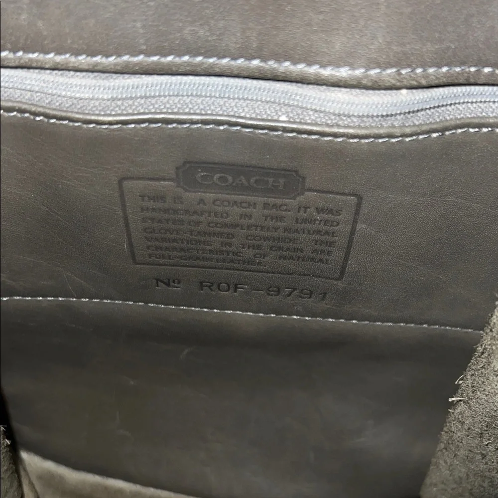 Coach 9791 Vintage Dark Gray Leather Backpack